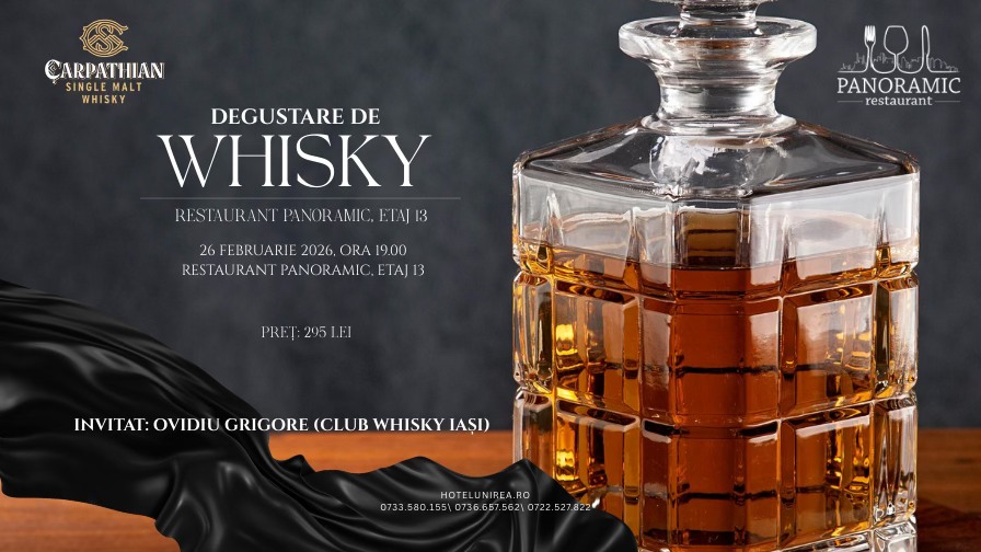 🥃 Degustare de Whisky | Restaurant Panoramic Iași
