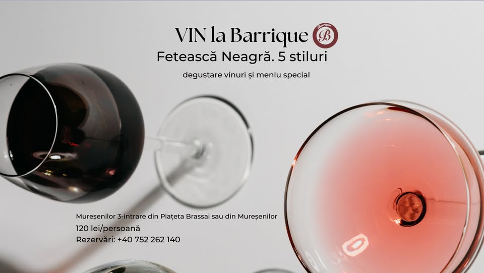VIN la Barrique / Fetească Neagră. Degustare 5 etichete și meniu special | Barrique Garden
