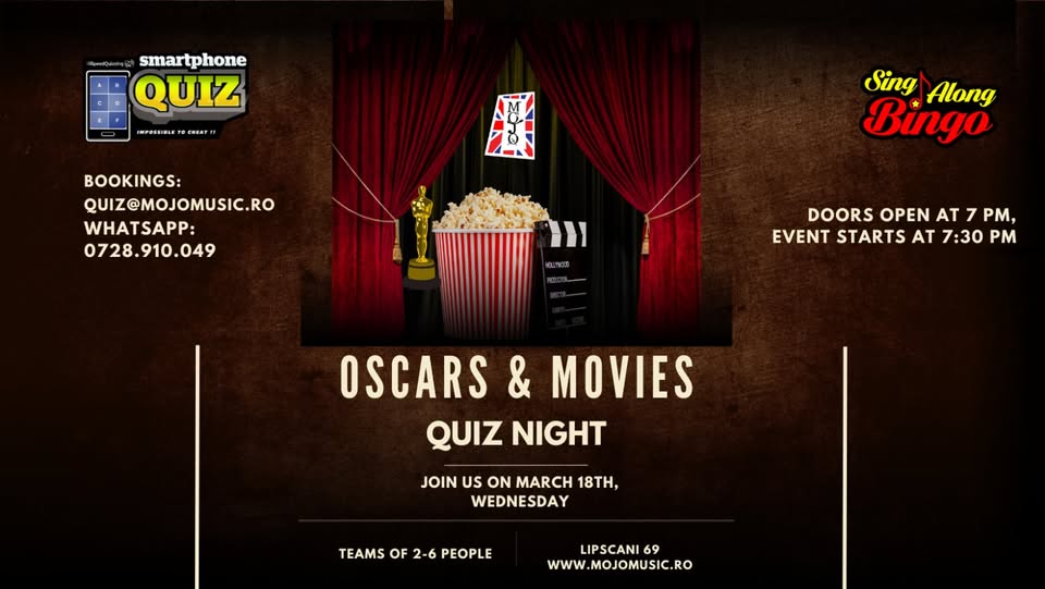 Oscars and Movies Speed Quiz PLUS Sing-Along Bingo!