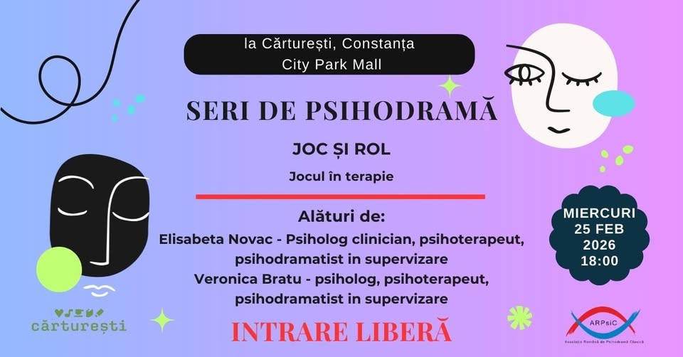 Seri de Psihodramă la Constanța – Joc și Rol – Jocul în terapie