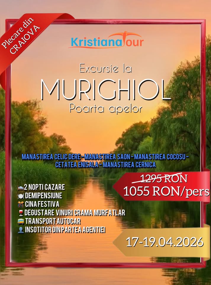 Murighiol 🌿- natura, relaxare si peisaje de poveste – 1055 RON/pers