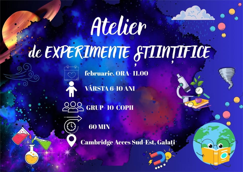 ⚖️ GALAȚI: Atelier de Experimente științifice 6-10 ani