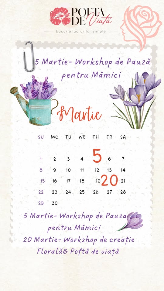 Workshop de PAUZĂ pentru Mămici & Poftă de viață