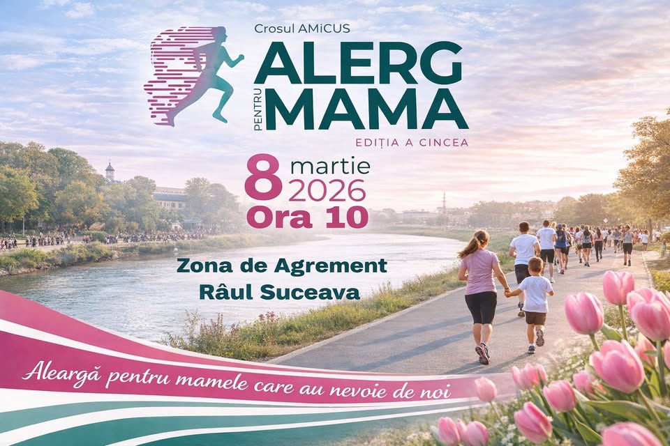 Crosul caritabil „Alerg pentru Mama” – Suceava – 8 Martie 2026