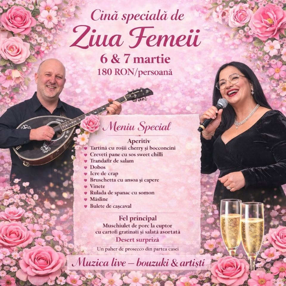 Cină specială de Ziua Femeii cu Muzică LIVE