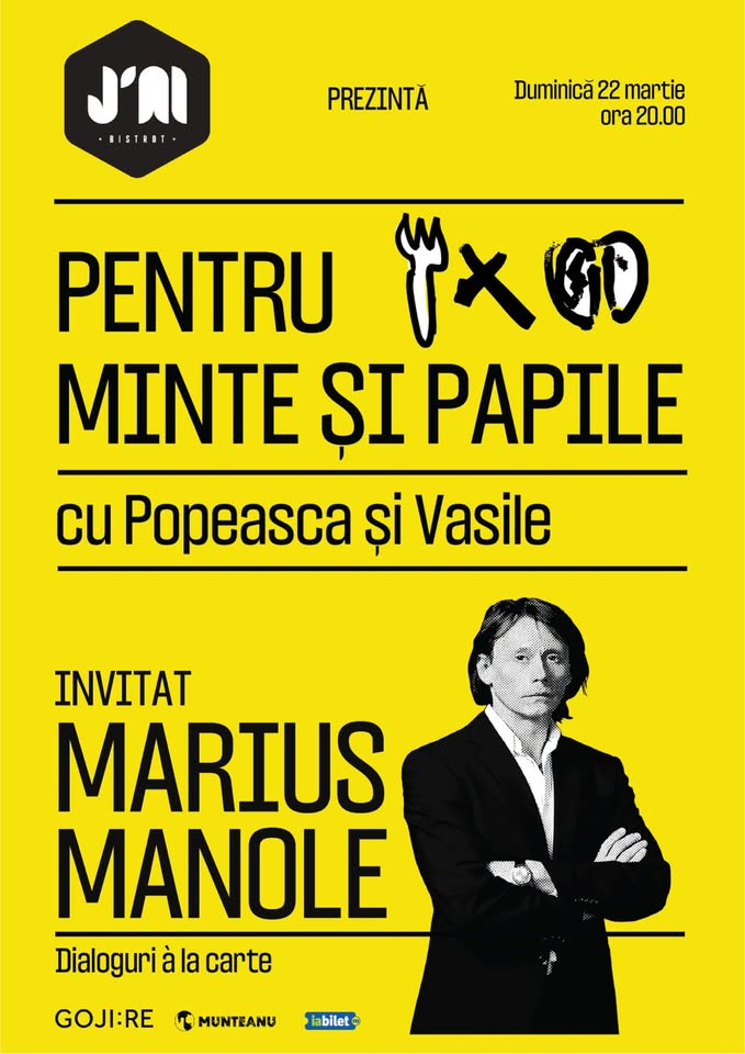 [SOLD OUT] PENTRU MINTE ȘI PAPILE cu Popeasca și Vasile • Invitat: Marius Manole