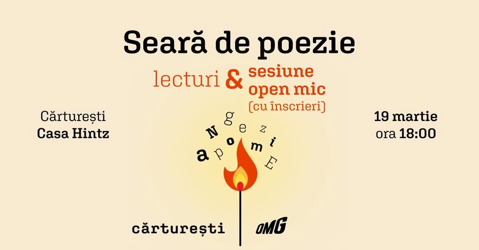 Seară de poezie: lecturi și sesiune open mic
