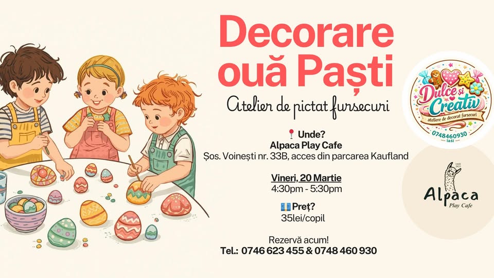 Decorare ouă de Paști – Atelier de pictat fursecuri