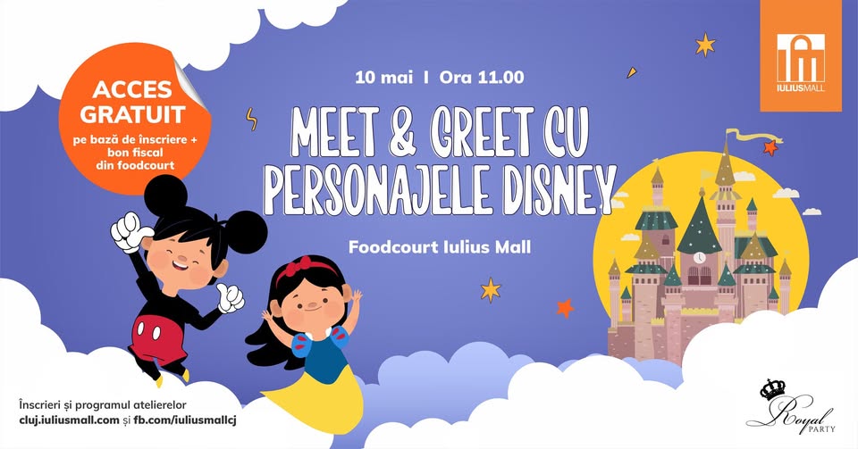 Kids Sundays – Atelier Meet & Greet cu personajele Disney