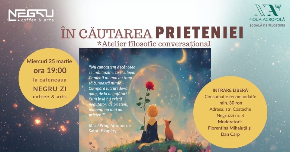 În căutarea Prieteniei – Atelier filosofic conversațional