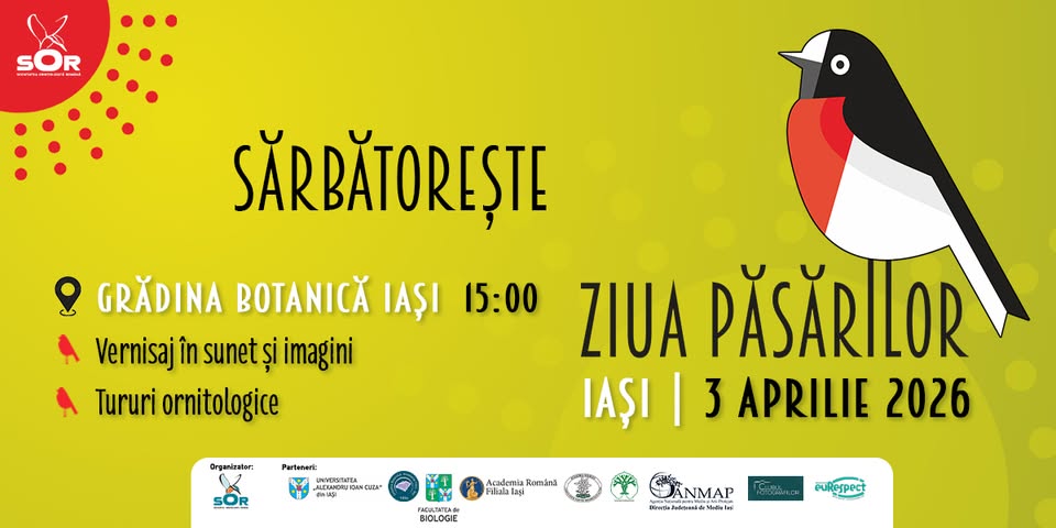 Ziua Păsărilor 2026 în Grădina Botanică Iași