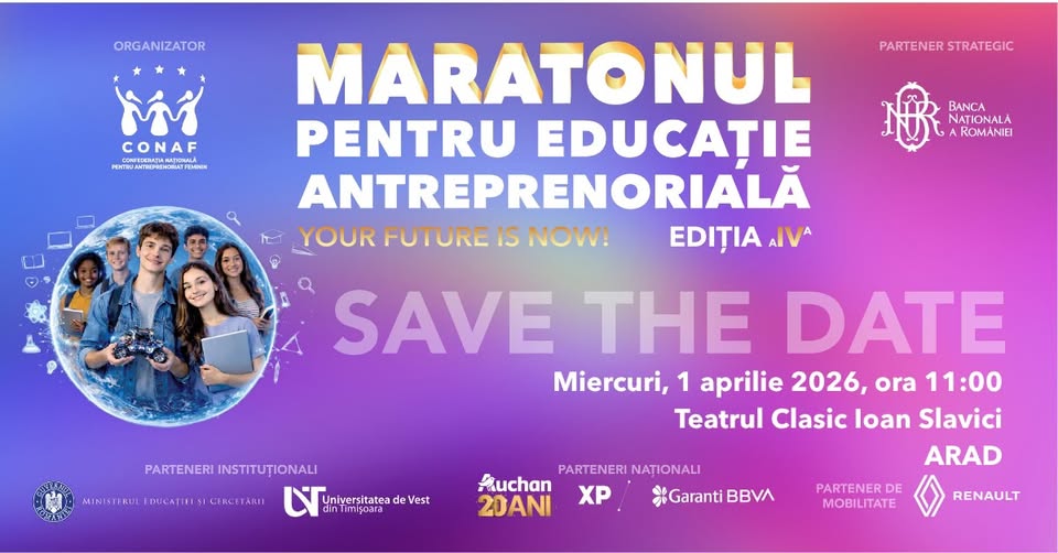 💡 Maratonul pentru Educație Antreprenorială la Arad