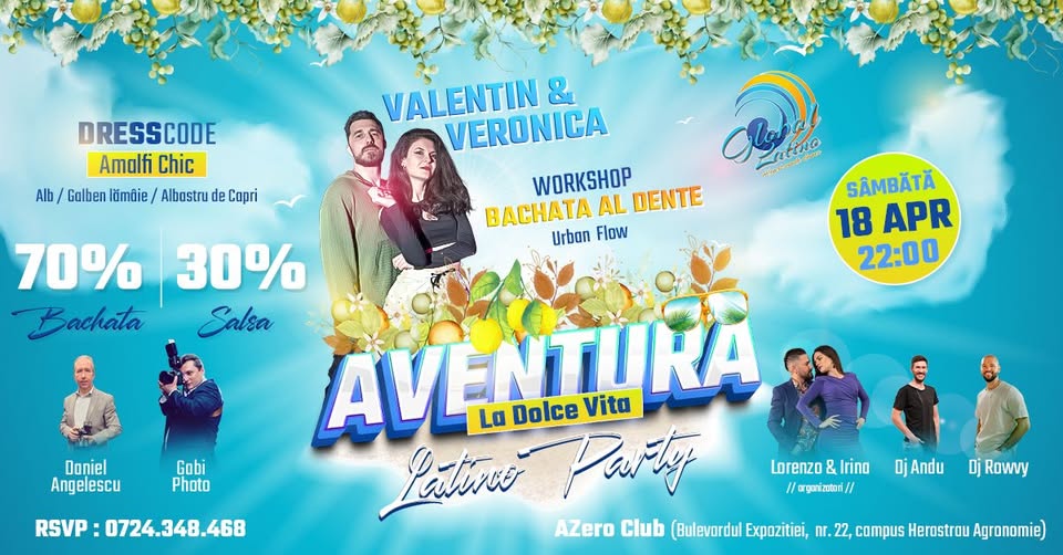 🩵🤍Aventura Latino Party – La Dolce Vita 🍋 Amalfi – 18 April @ Azero Club