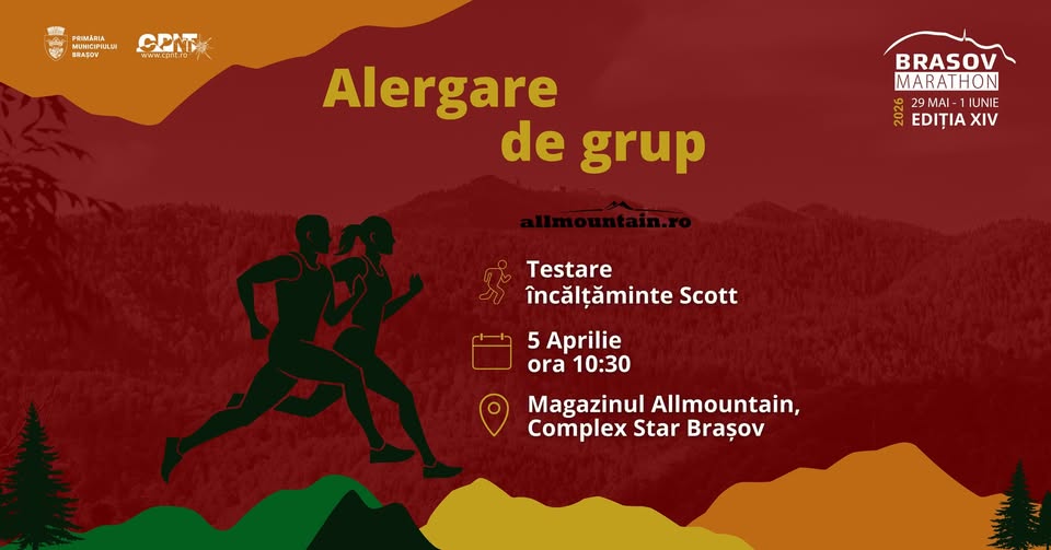 Alergare de grup Brașov Marathon x Allmountain – Testare încălțăminte Scott