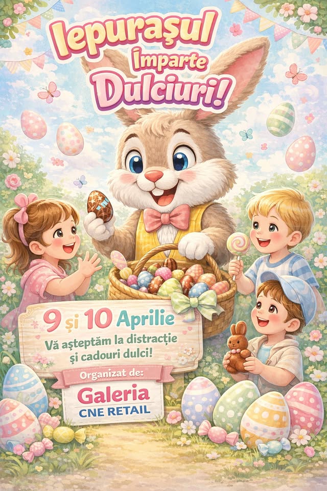 Iepurașul împarte dulciuri în Galerie!