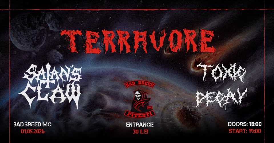 TERRAVORE / SATAN’S CLAW / TOXIC DECAY – 10 YEARS OF APOCALYPSE