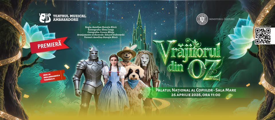 AVANPREMIERĂ 🧙 Vrăjitorul din Oz – Spectacol muzical pentru copii