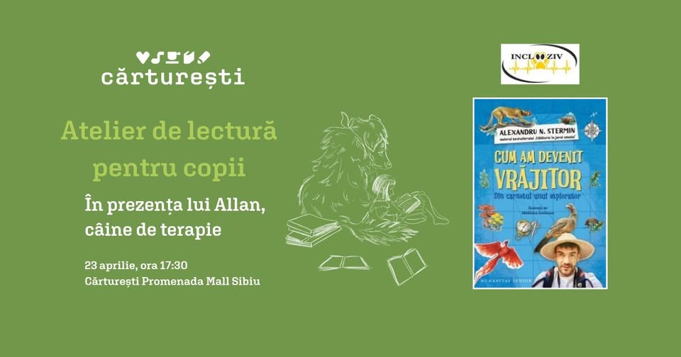 Atelier de lectură pentru copii – în prezența lui Allan, câine de terapie