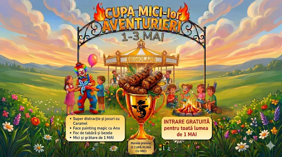 1-3 Mai: Cupa MICI-lor Aventurieri – intrare GRATUITĂ în 1 Mai pentru toată lumea!