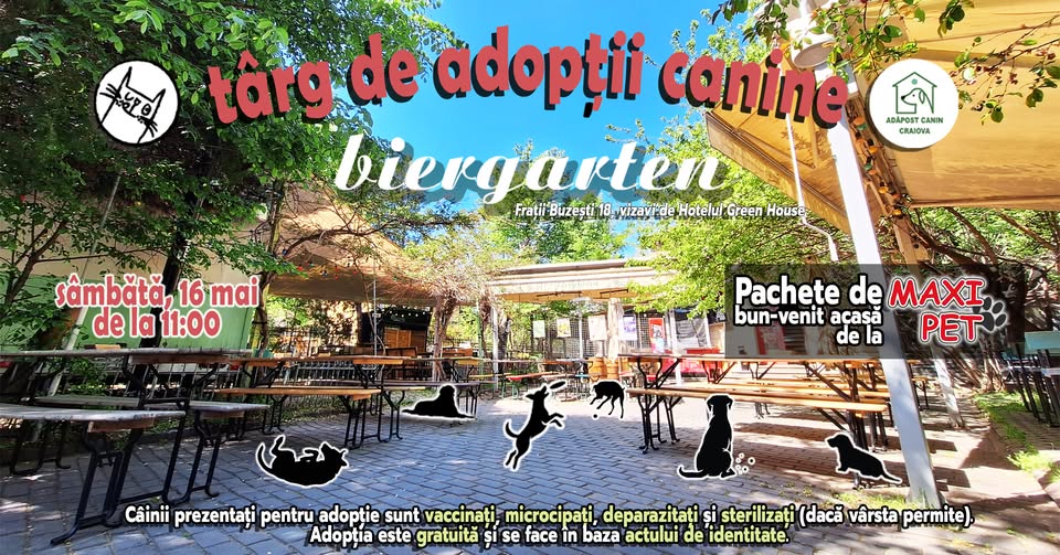 Târg de adopții canine la Biergarten Craiova