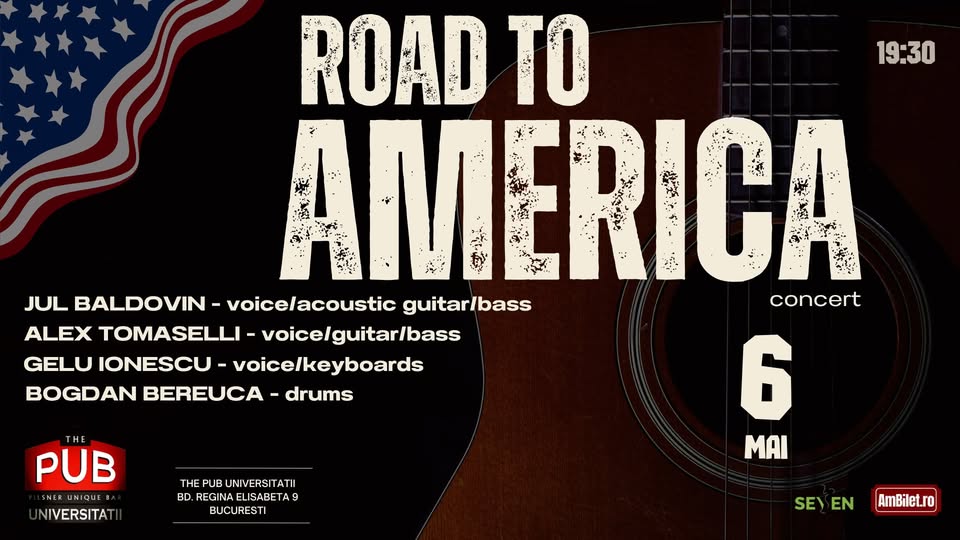 ROAD TO AMERICA – concert la The PUB Universitatii