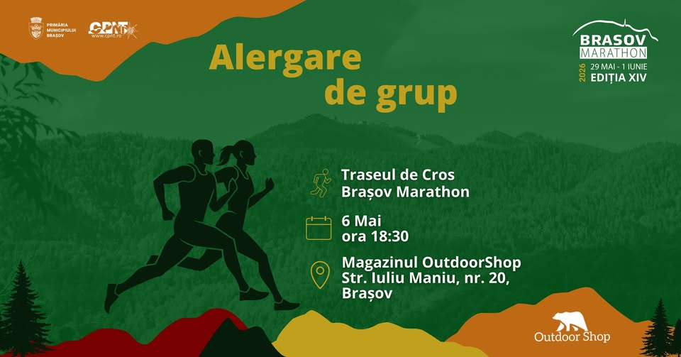 Alergare de grup Brașov Marathon x OutdoorShop