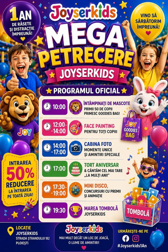 Joyser kids împlinește 1 an