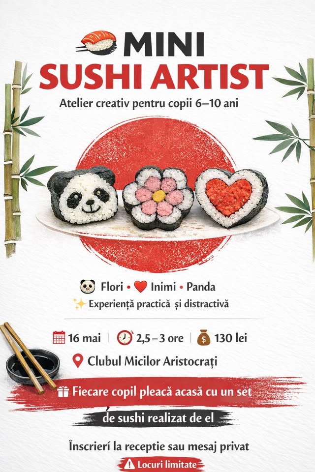 Mini Sushi Artist – Atelier creativ pentru copii