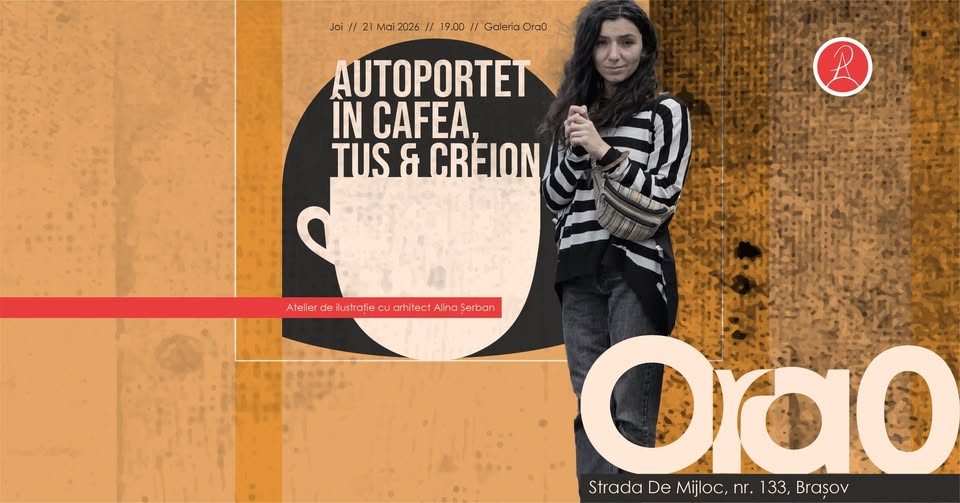 AUTOPORTRET ÎN CAFEA, TUȘ ȘI CREION