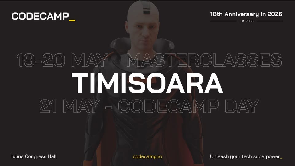 Codecamp Timisoara 21 May 2026 – The tech conference