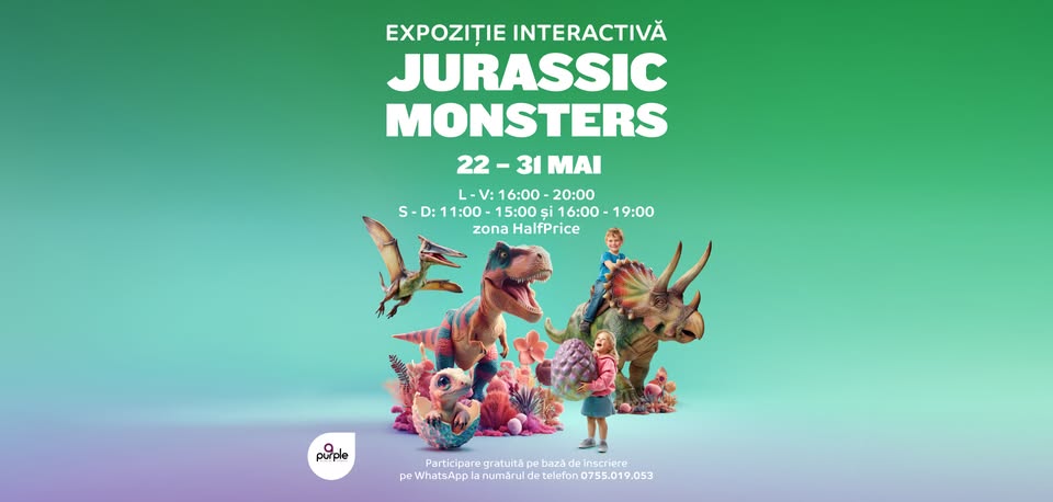 Jurassic Monsters la Mall Moldova – 22 – 31 mai 2026