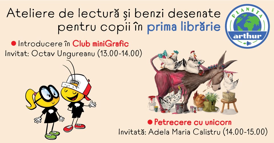 Ateliere de lectură și BD în librăria Planeta Arthur