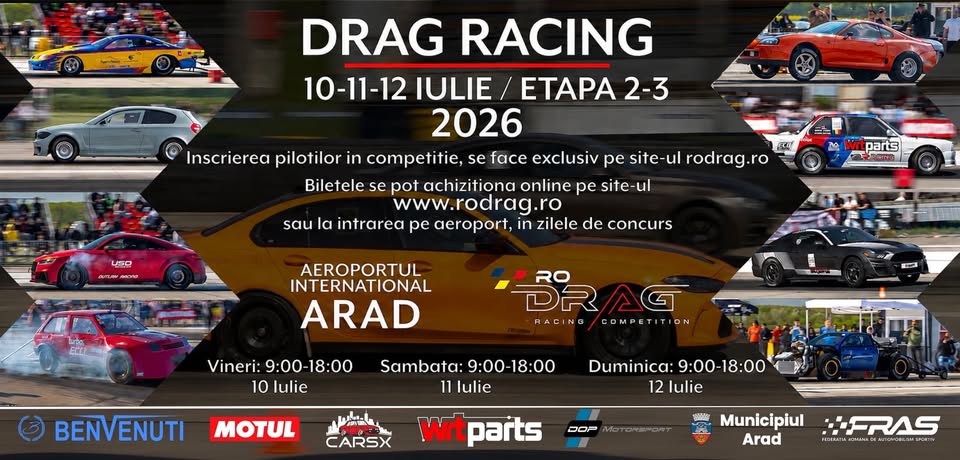 RoDrag Racing – ARAD – 10-11-12 Iulie – Campionatul National De Drag Racing Etapa 2-3 2026