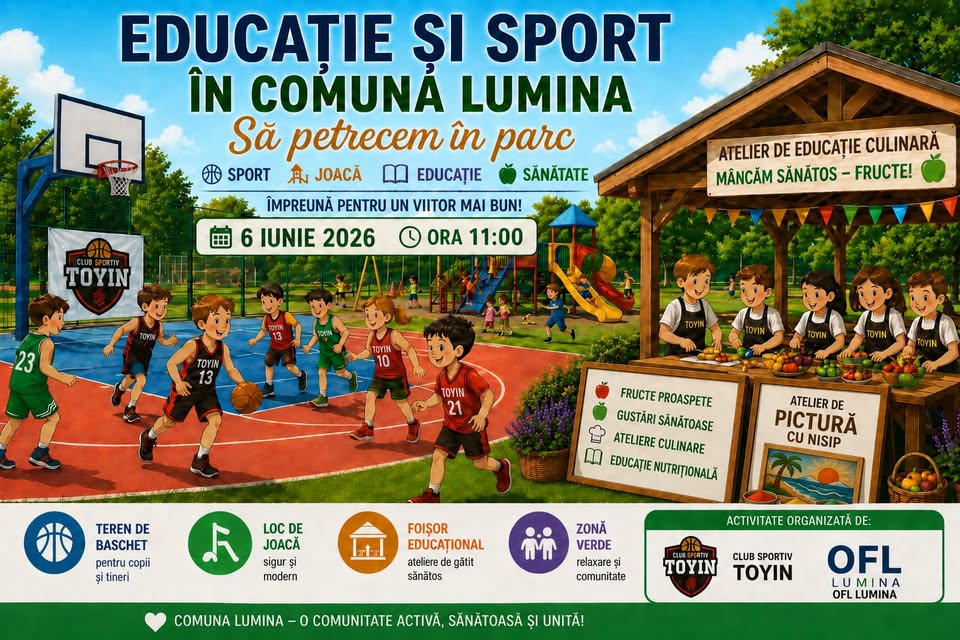 Educație și sport în comuna Lumina. Să petrecem în parc! Strada Crinului, Lumina