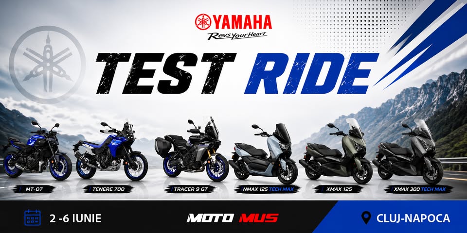 🏍️ YAMAHA TEST RIDE WEEK – MOTO MUS Cluj-Napoca 📅 2–6 iunie
