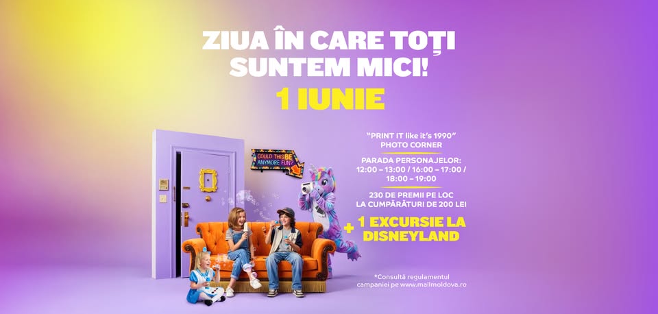 Sărbătorim Ziua Copilului la Mall Moldova – 1 iunie 2026
