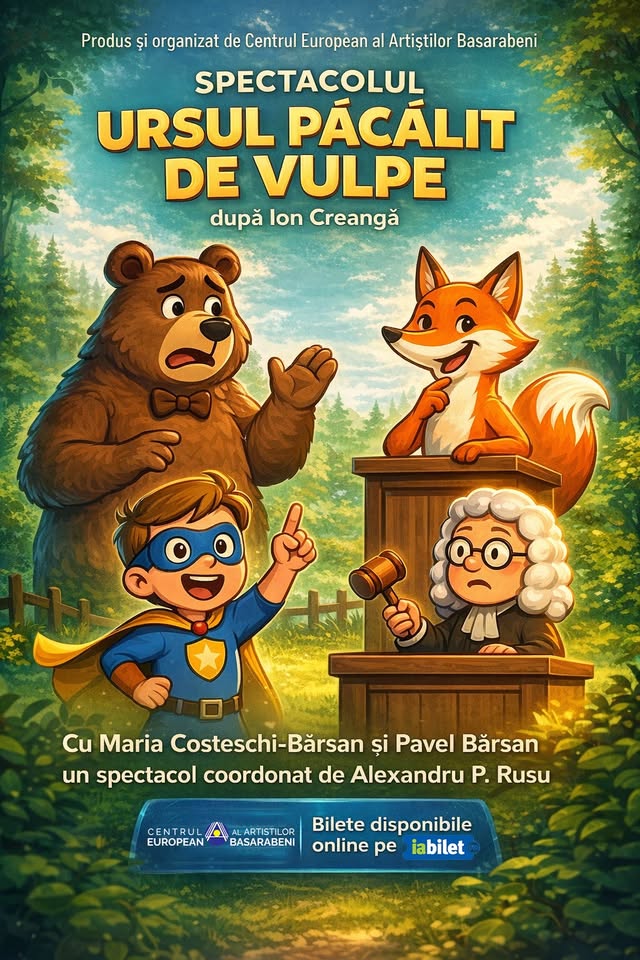 URSUL PĂCĂLIT DE VULPE , spectacol interactiv pentru copii
