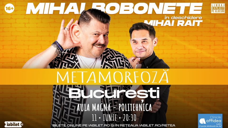 Stand-up Comedy cu Mihai Bobonete – Metamorfoză | Extra Show București 2026