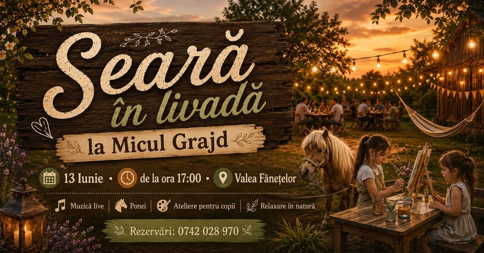 Seară în livadă la Micul Grajd