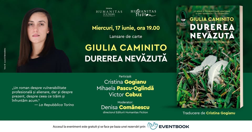 Lansare de carte: „ Durerea nevăzută“ de Giulia Caminito