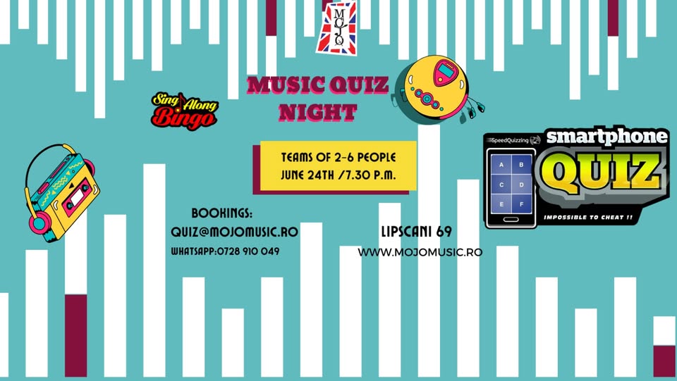 Music Speed Quiz with Sing-Along Bingo – 24th June 2026