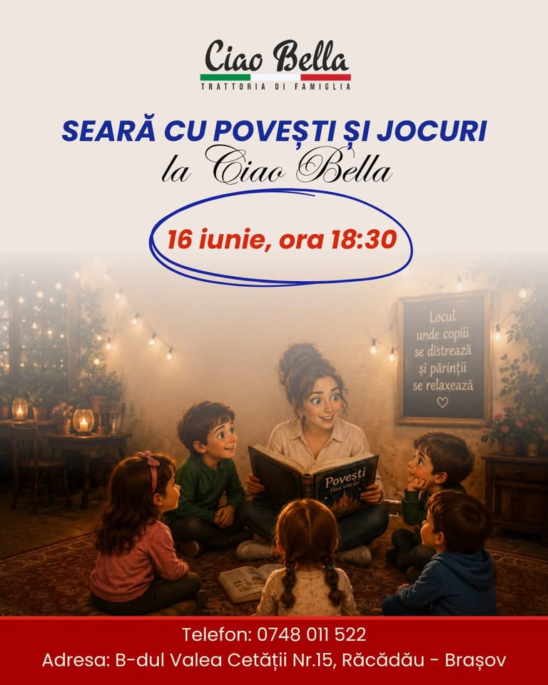 Seară cu povești și jocuri la Ciao Bella!