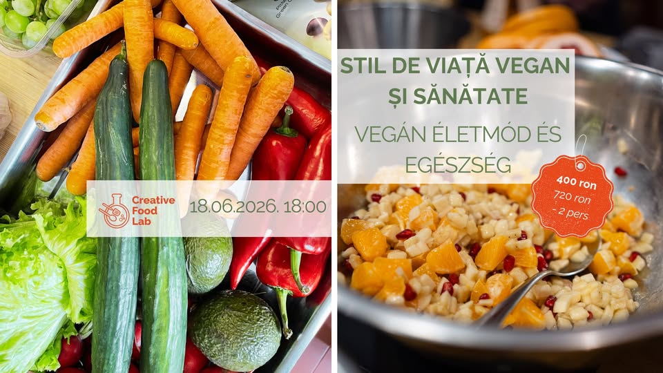 Atelier de gătit vegan cu medic specialist: Dr. M. Krisztina Visky, invitată la Creative Food Lab