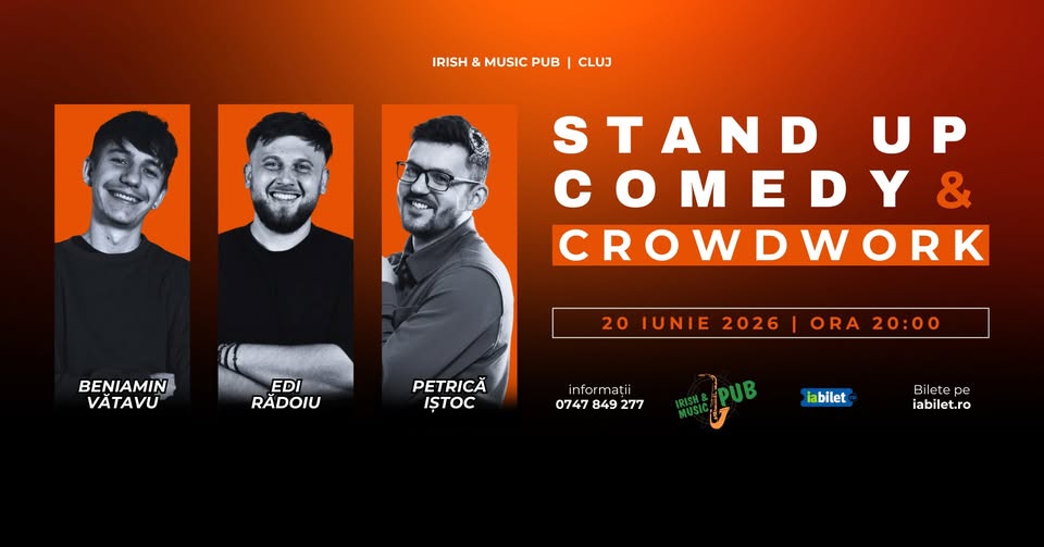 Cluj-Napoca: Stand-Up Comedy & Crowdwork cu Edi Rădoiu, Beniamin Vătavu și Petrică Iștoc