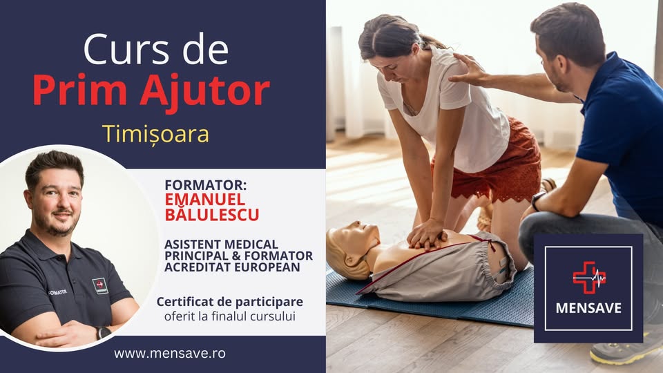Curs de prim ajutor de BAZĂ la Timișoara cu MENSAVE