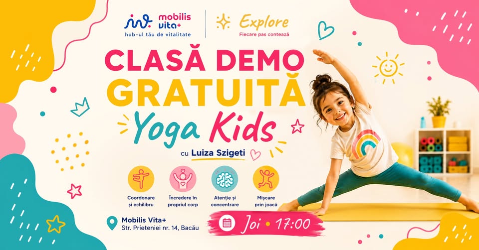 Yoga Kids | Clasă Demo GRATUITĂ cu Luiza Szigeti la Mobilis Vita+