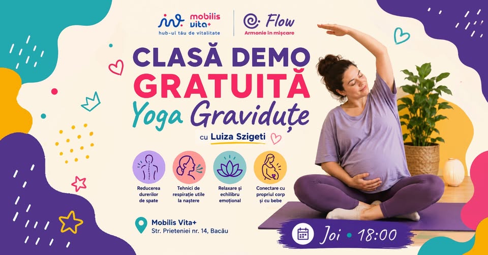 Yoga Graviduțe | Clasă Demo GRATUITĂ cu Luiza Szigeti la Mobilis Vita+