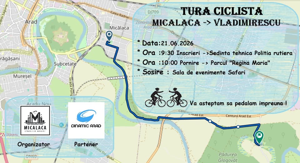 Tură ciclistă: Micălaca – Vladimirescu
