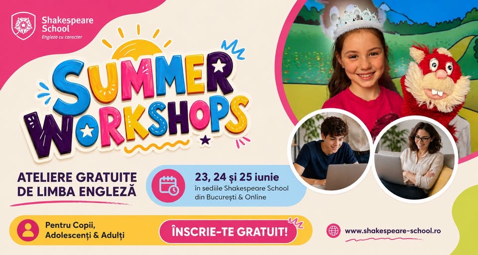 Summer Workshops – Ateliere GRATUITE de Limba Engleză