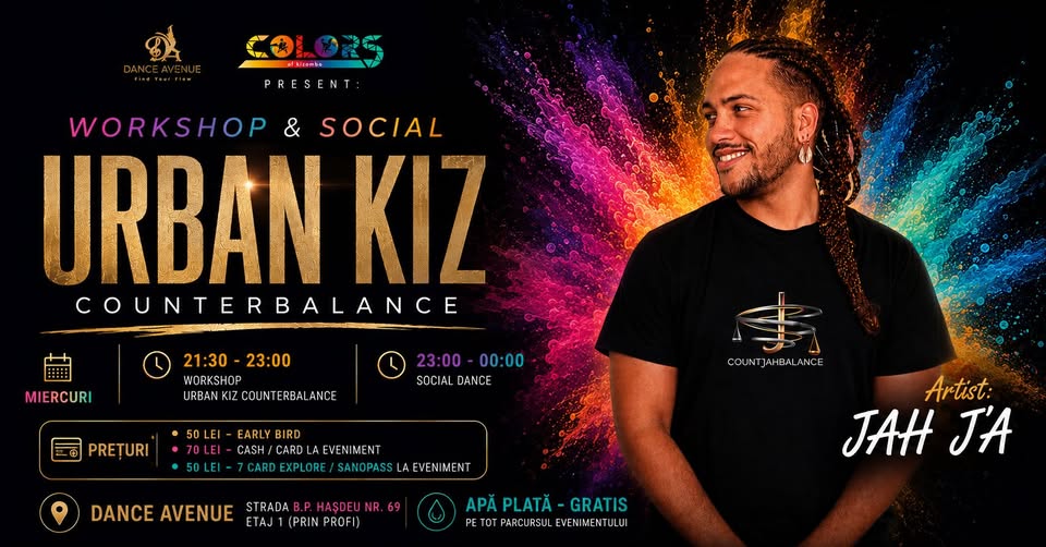 WORKSHOP & SOCIAL – URBAN KIZ COUNTERBALANCE with JAH J’A ~ Cluj-Napoca